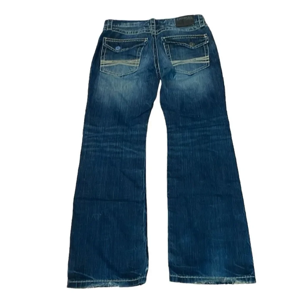 Y2K Express Slim Boot Cut Jeans, Low rise, Thick Topstitching, 31 x 30